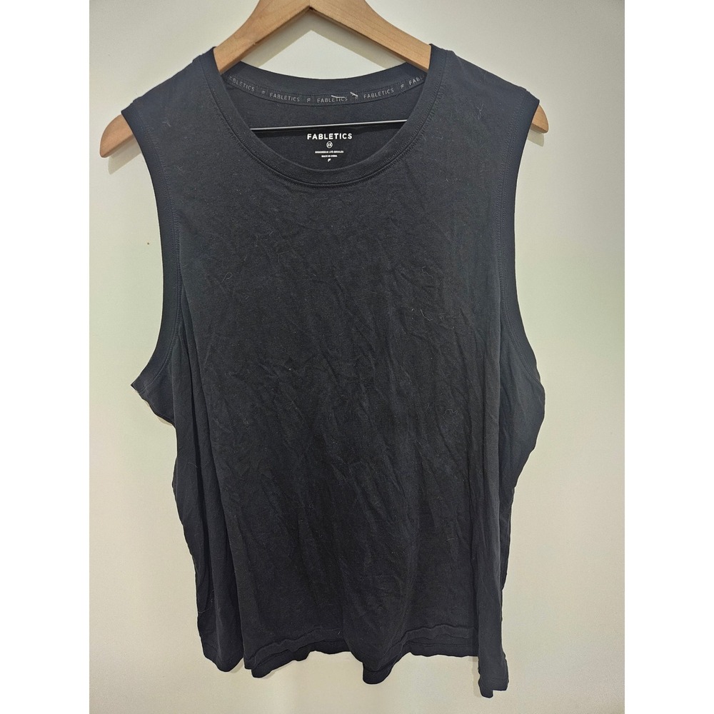 Fabletics Black Cotton Muscle Tank Top Sleeveless Gym Shirt TK2355964 Womens 2X
